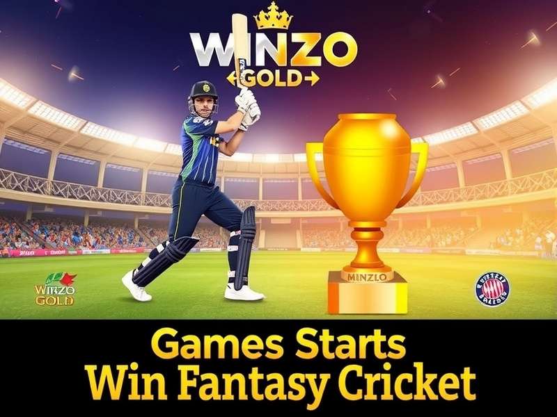 Winzo Gold Fantasy Cricket App dashboard showing team selection and points
