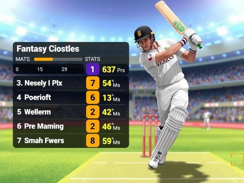 Cricket statistics dashboard showing player metrics and graphs