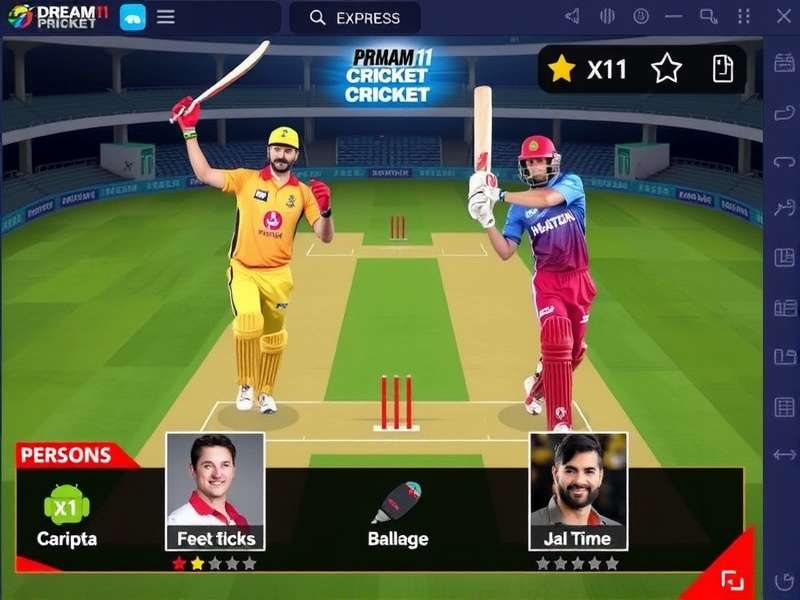 Dream11 Fantasy Cricket App News Express Dashboard showing live scores, team insights, and player stats