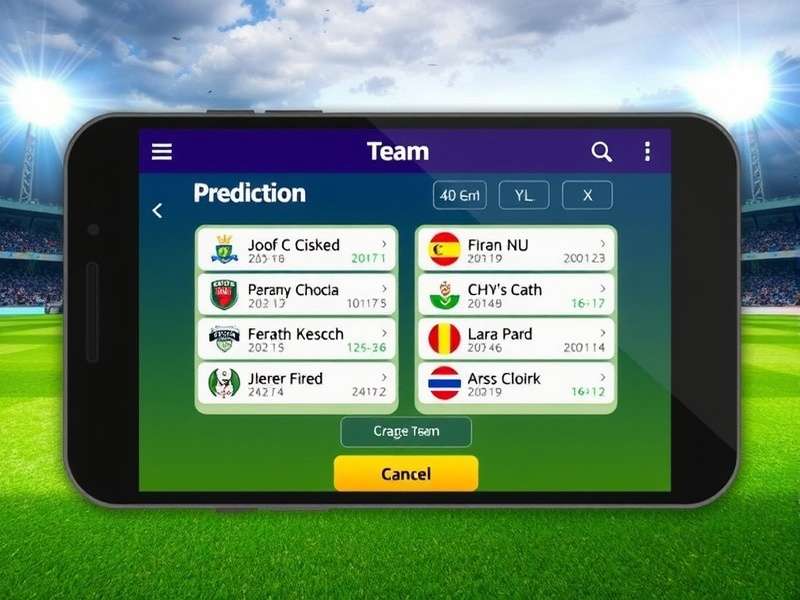 Fantasy Cricket Team Prediction App Interface on Mobile