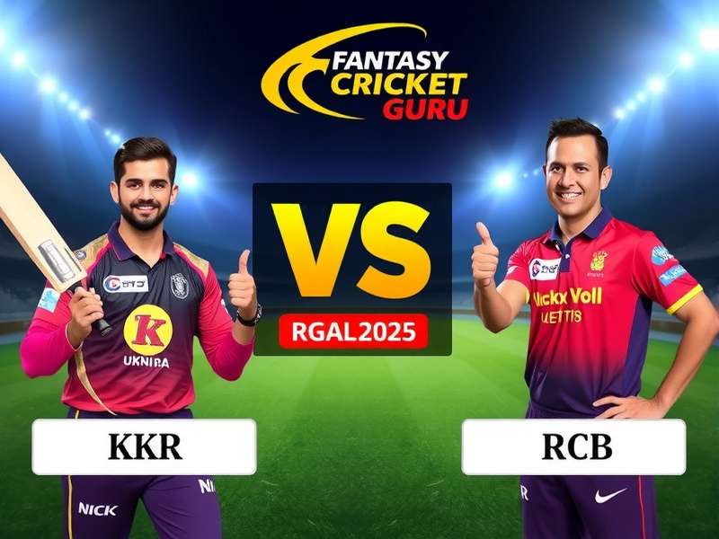 KKR vs RCB 2025 match preview visual with key players