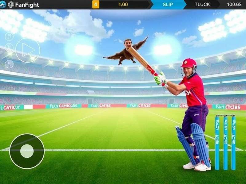 Fan Fight Fantasy Cricket Download Setup banner showing mobile app interface and cricket stadium background