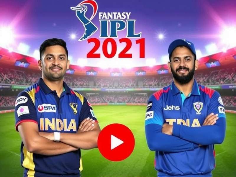 Fantasy Cricket IPL 2021 tips and tricks guide featuring cricket stadium and digital scoreboard