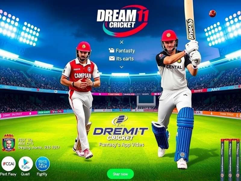 Dream11 Fantasy Cricket App 2023 interface showing team selection for IPL match