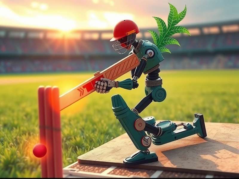 Fantasy Cricket Robot Ai Voice dashboard showing AI-powered predictions and voice control interface
